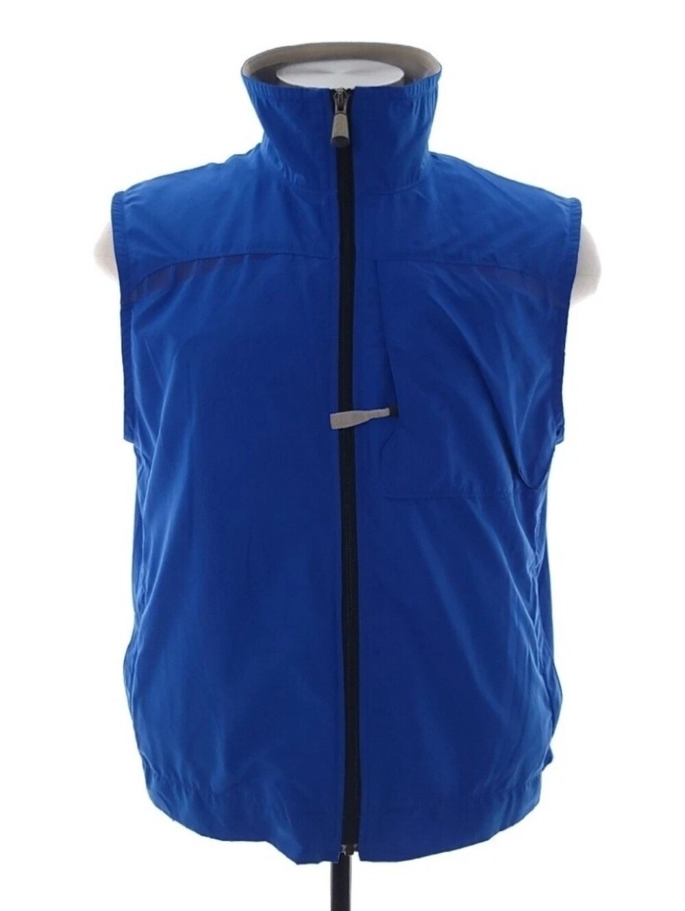 Gap Zip Up Jacket Vest Mens Mock Neck Solid Blue Size Medium